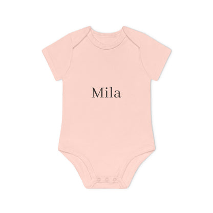 Personalisierter Baby-Body Langarm aus Bio-Baumwolle – mit Wunschname