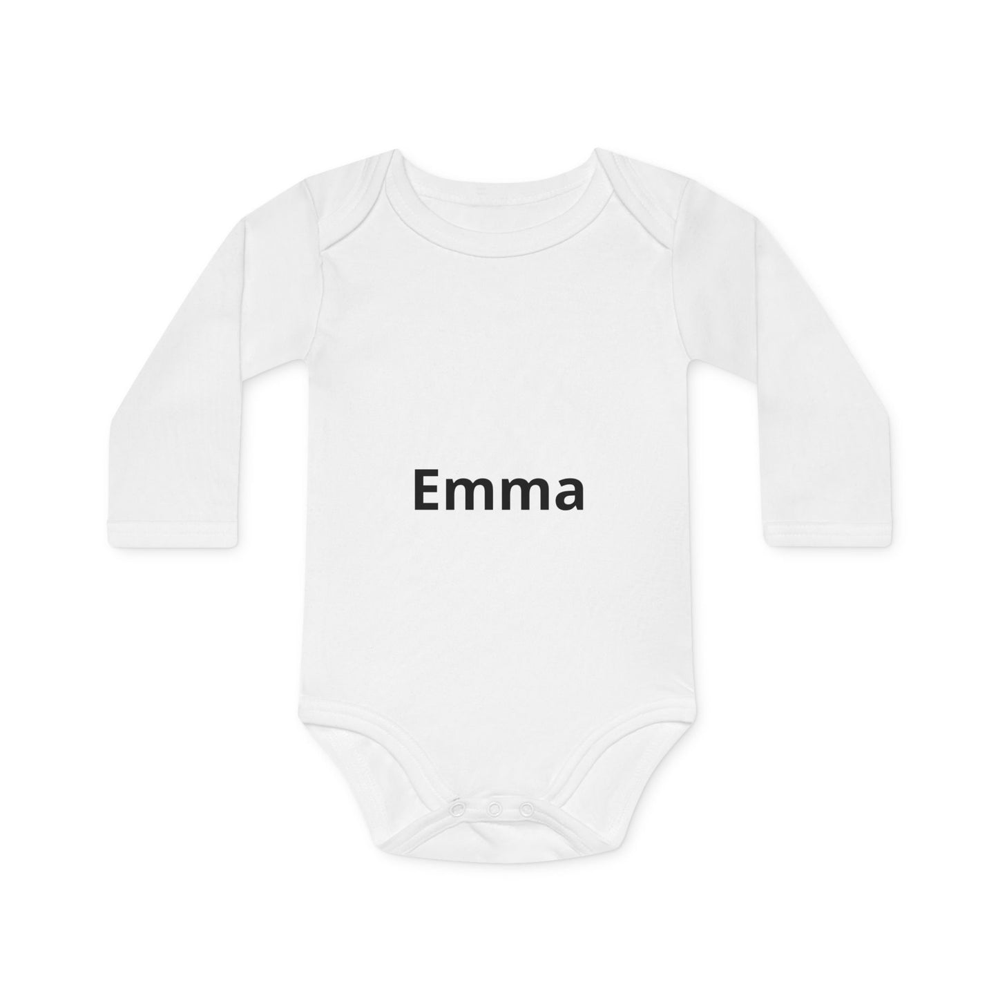 Personalisierter Baby-Body Langarm aus Bio-Baumwolle – mit Wunschname