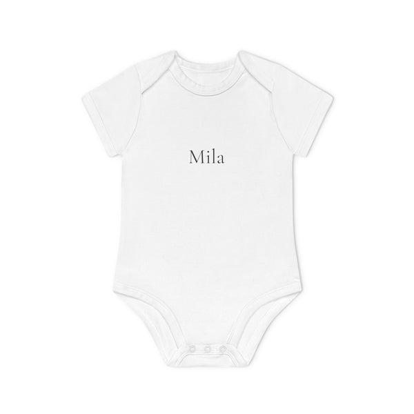 Personalisierter Baby-Body Kurzarm aus Bio-Baumwolle – mit Wunsc