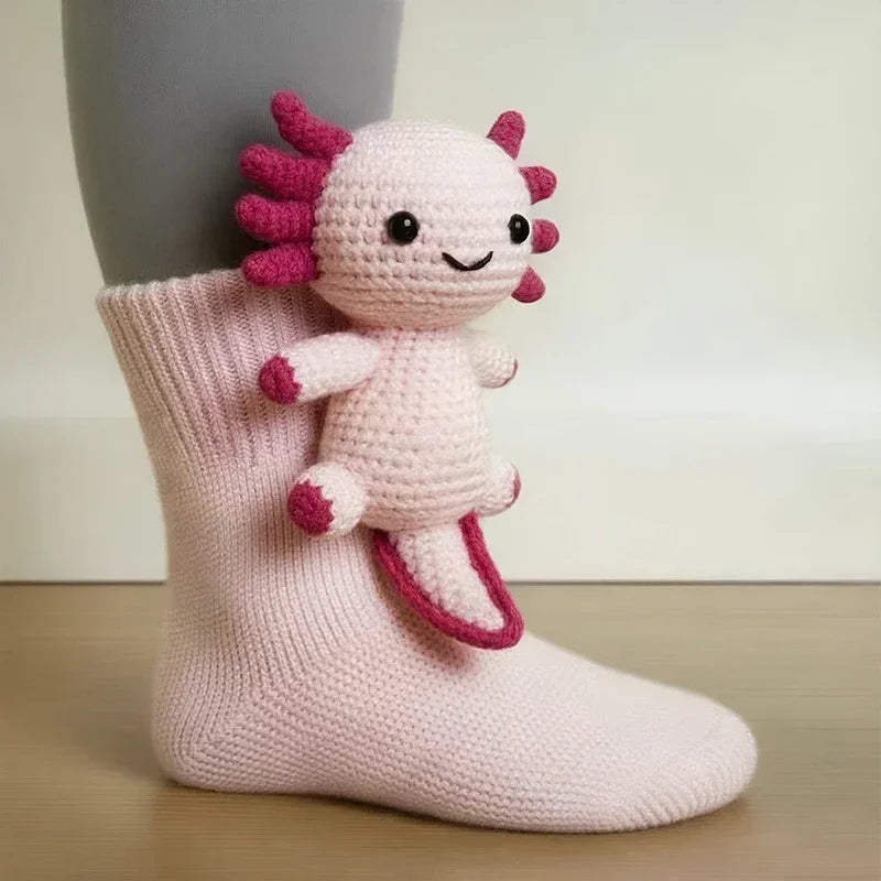 3D-Stricksocken mit Tiermotiven – niedlich, kuschelig, dick und warm – ideal für Frauen, Teenager und Kinder – perfekt als Geschenk für Zuhause, Winter, Feiertage oder Weihnachten.
