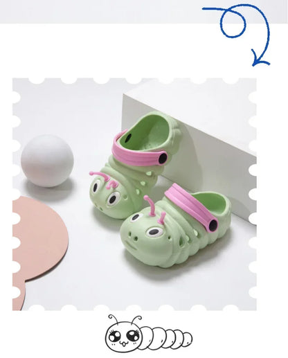 🐛 Kinder-Gartenschuhe – Niedliche Cartoon-Raupe