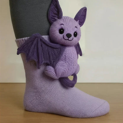 3D-Stricksocken mit Tiermotiven – niedlich, kuschelig, dick und warm – ideal für Frauen, Teenager und Kinder – perfekt als Geschenk für Zuhause, Winter, Feiertage oder Weihnachten.