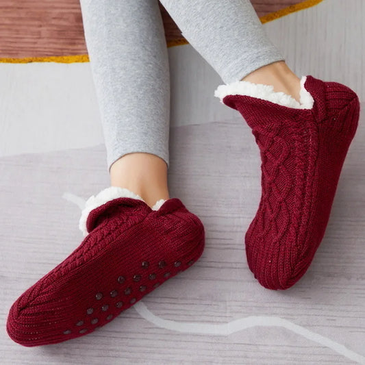 Dicke, wärmende Hausschuhe für Damen und Herren – neue Wintersocken aus Baumwolle, kurz, weich, rutschfest, flauschig.
