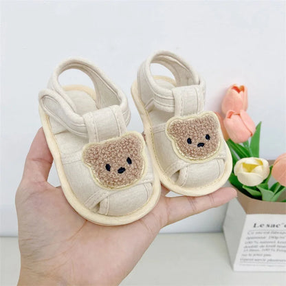 Sommersandalen für Babys (0-18 Monate) – ideal für Jungen und Mädchen – Lauflernhilfen – weiche Sohle – niedliches Bärenmotiv – lässig – leicht – bequem