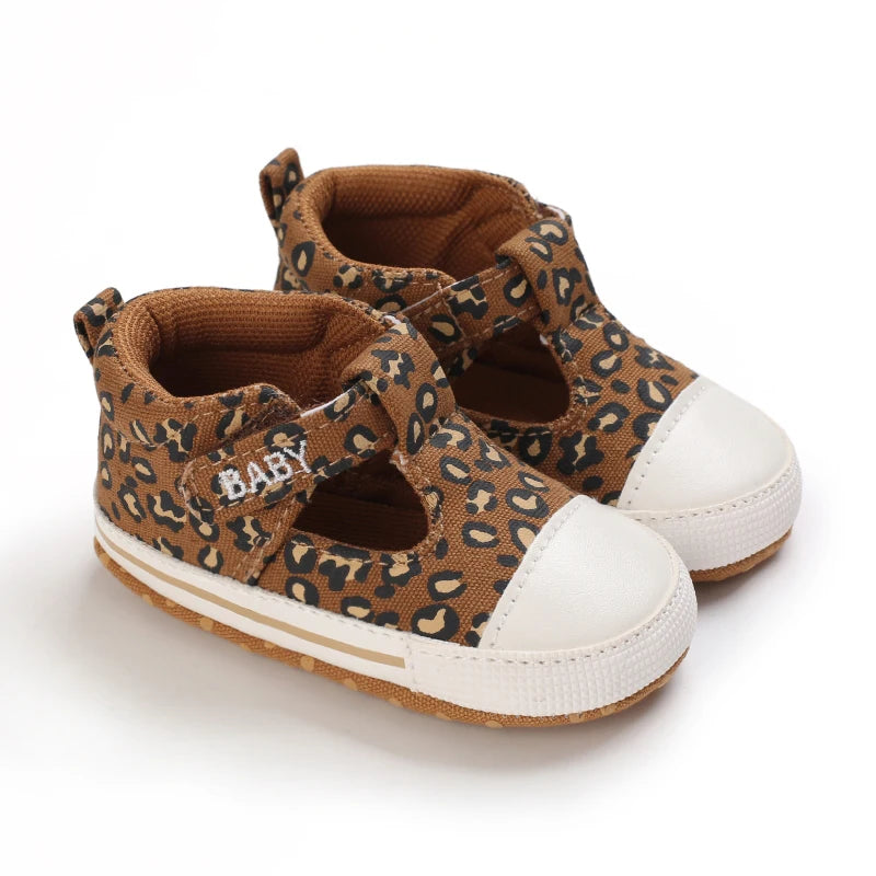 Babyschuhe für Neugeborene, Mädchen, niedliches Leopardenmuster