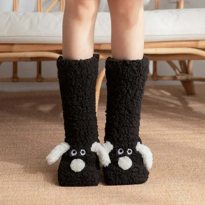 Kuschelige Lammsocken für Mädchen – Weiche, rutschfeste, warme Wintersocken mit Plüschfutter und niedlichem Design