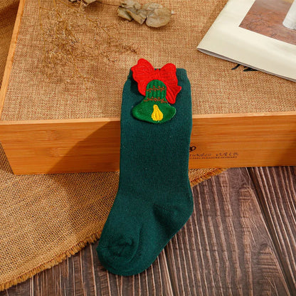 Winterliche Weihnachtsstrümpfe mit niedlicher Stitch-Figur, einfarbig, für Babys und Kinder – Accessoires