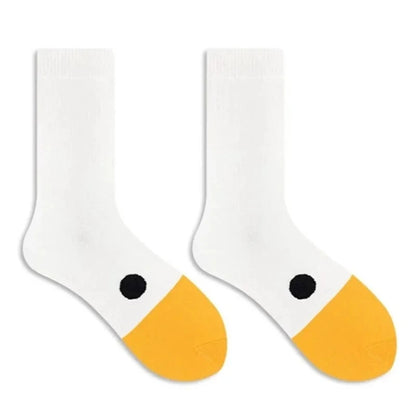 Lustige, verrückte Gänsekopf-Sportsocken aus Baumwolle, kreative, fröhliche Tier-Freizeitsocken für Damen und Herren, Universal