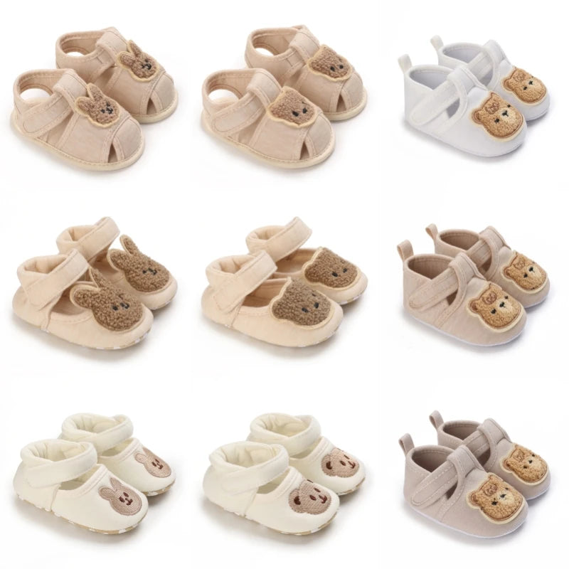 Sommersandalen für Babys (0-18 Monate) – ideal für Jungen und Mädchen – Lauflernhilfen – weiche Sohle – niedliches Bärenmotiv – lässig – leicht – bequem