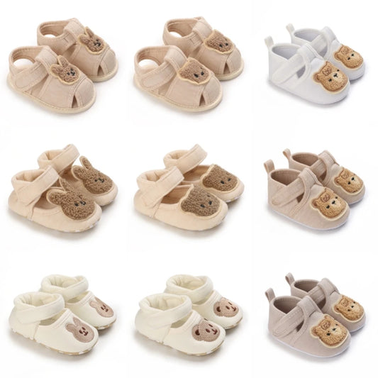 Sommersandalen für Babys (0-18 Monate) – ideal für Jungen und Mädchen – Lauflernhilfen – weiche Sohle – niedliches Bärenmotiv – lässig – leicht – bequem
