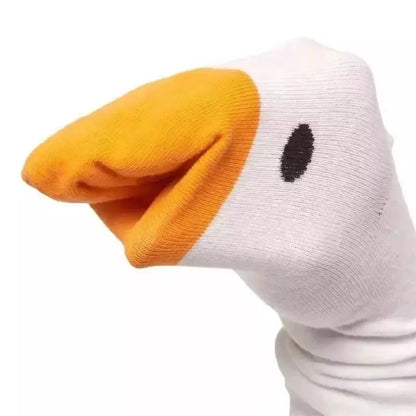 Lustige, verrückte Gänsekopf-Sportsocken aus Baumwolle, kreative, fröhliche Tier-Freizeitsocken für Damen und Herren, Universal