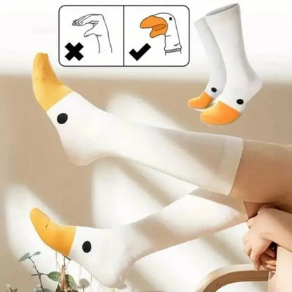 Lustige, verrückte Gänsekopf-Sportsocken aus Baumwolle, kreative, fröhliche Tier-Freizeitsocken für Damen und Herren, Universal