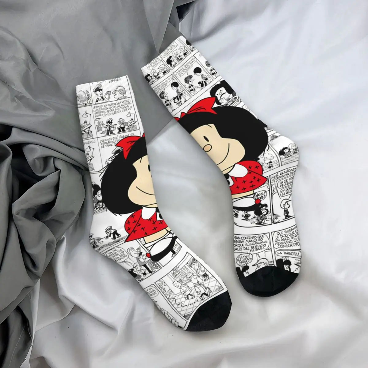 Lustige Socke mit ikonischem Hip-Hop-Motiv „Mafalda“ – Hochwertige, bedruckte Socken mit tollem Muster – Geschenkidee