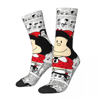 Lustige Socke mit ikonischem Hip-Hop-Motiv „Mafalda“ – Hochwertige, bedruckte Socken mit tollem Muster – Geschenkidee