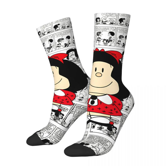Lustige Socke mit ikonischem Hip-Hop-Motiv „Mafalda“ – Hochwertige, bedruckte Socken mit tollem Muster – Geschenkidee