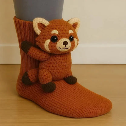 3D-Stricksocken mit Tiermotiven – niedlich, kuschelig, dick und warm – ideal für Frauen, Teenager und Kinder – perfekt als Geschenk für Zuhause, Winter, Feiertage oder Weihnachten.
