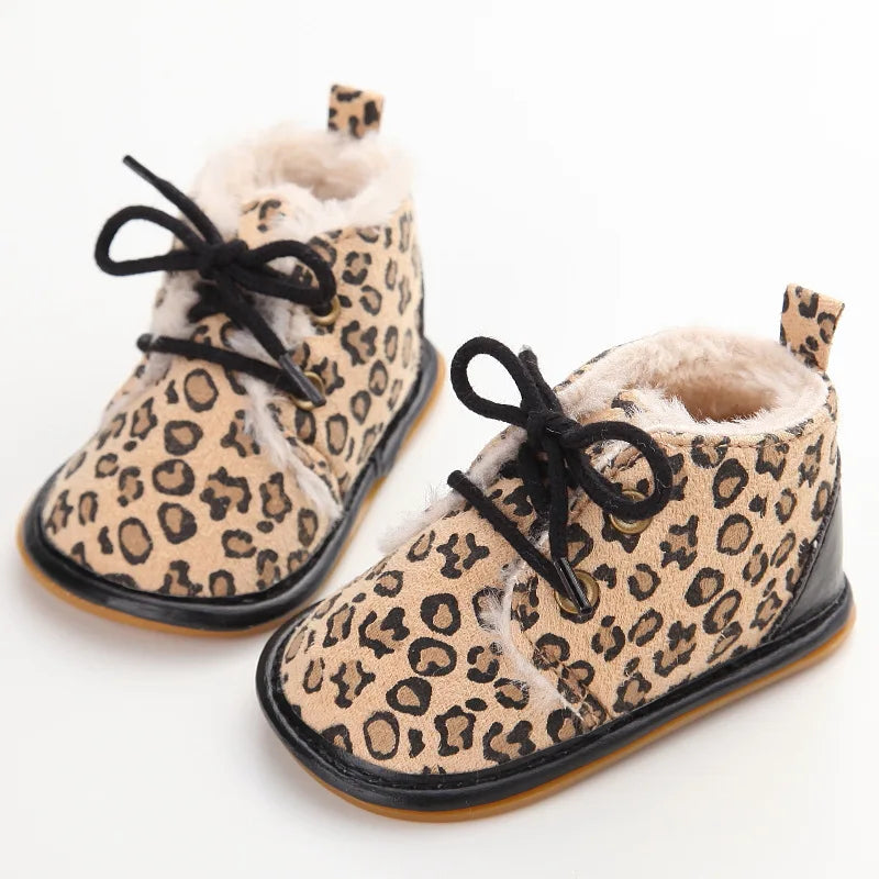 Babyschuhe für Neugeborene, Mädchen, niedliches Leopardenmuster