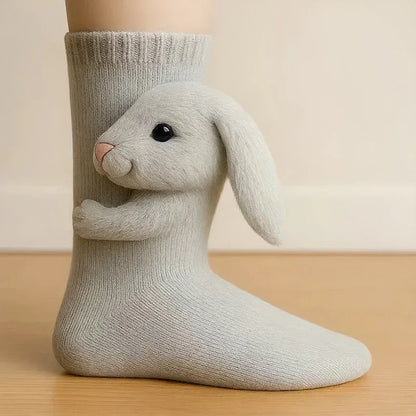 3D-Stricksocken mit Tiermotiven – niedlich, kuschelig, dick und warm – ideal für Frauen, Teenager und Kinder – perfekt als Geschenk für Zuhause, Winter, Feiertage oder Weihnachten.