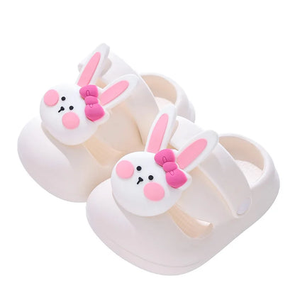 Niedliche Sommer-Kinderpantoffeln mit Hasenmotiv, Cartoon-Outdoor-Clogs für Mädchen und Kleinkinder, wasserdicht, rutschfest, EVA, Strandschuhe