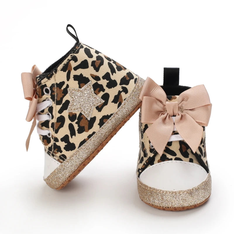 Babyschuhe für Neugeborene, Mädchen, niedliches Leopardenmuster