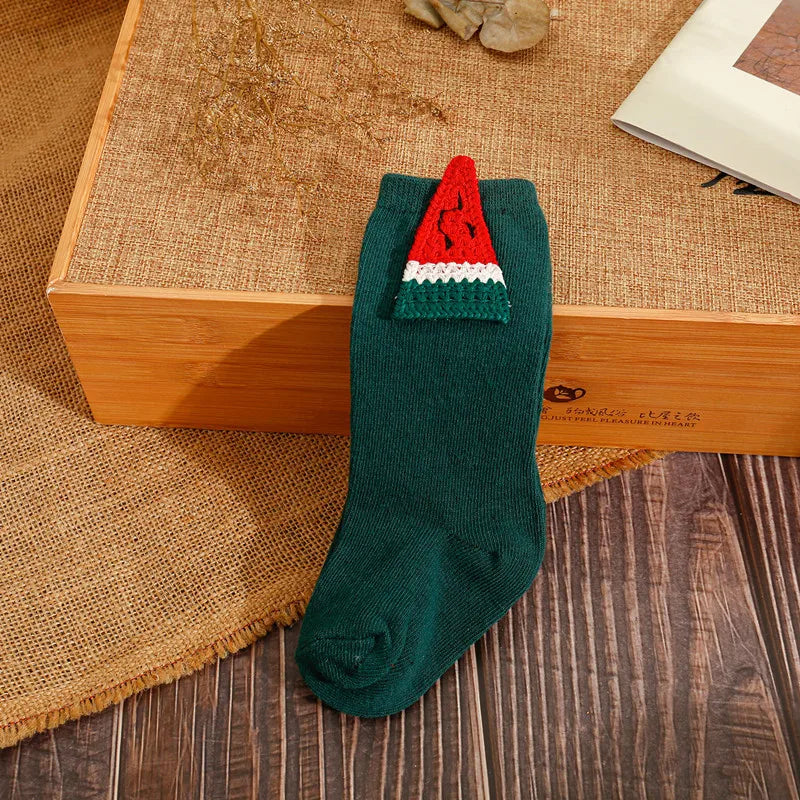 Winterliche Weihnachtsstrümpfe mit niedlicher Stitch-Figur, einfarbig, für Babys und Kinder – Accessoires