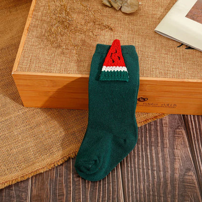 Winterliche Weihnachtsstrümpfe mit niedlicher Stitch-Figur, einfarbig, für Babys und Kinder – Accessoires